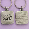 Pewter Women Of Faith Keychain - Blooming Heart  