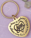 Brass Heart Keychain - My Heart Belongs To Jesus