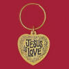 Jesus is Love Brass Keyring