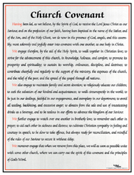 Church Covenant Wall Chart - Large