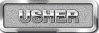 Silver badge usherbadge usher